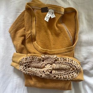 Free People Embroidered Thermal XS